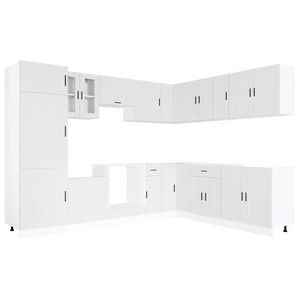 vidaXL 14 Piece Kitchen Cabinet Set Porto White Engineered Wood