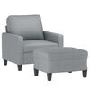vidaXL Sofa Chair with Footstool Light Grey 60 cm Fabric