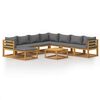 vidaXL 9 Piece Garden Lounge Set with Cushion Solid Acacia Wood