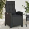 vidaXL Reclining Garden Chairs 2 pcs with Footrest Black Poly Rattan