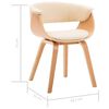vidaXL Dining Chairs 6 pcs Cream Bent Wood and Faux Leather