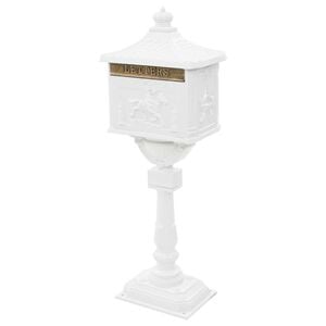 vidaXL Pedestal Letterbox | White | Cast aluminium | Standard