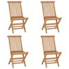 vidaXL Folding Chairs 4 pcs Solid Teak Wood