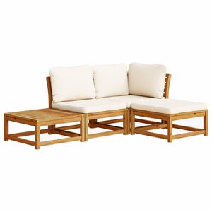 vidaXL 4 Piece Garden Lounge Set with Cushions Solid Wood Acacia