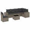vidaXL 7 Piece Garden Sofa Set with Cushions Grey Poly Rattan