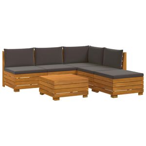 vidaXL 6 pcs Outdoor Sofa Set Solid Acacia Wood Brown