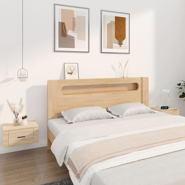 vidaXL Wall-mounted Bedside Cabinets 2 pcs Sonoma Oak 50x36x25 cm
