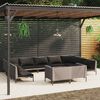 vidaXL 11 Piece Garden Lounge Set with Cushions Poly Rattan Dark Grey