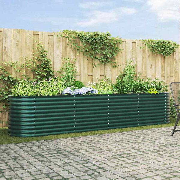 vidaXL Garden Raised Bed Green 400 x 80 x 81 cm Steel