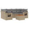 vidaXL 7 Piece Garden Sofa Set with Cushions Mix Beige Poly Rattan