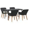 vidaXL Garden Dining Set with Cushion 5 pcs Black Poly Rattan