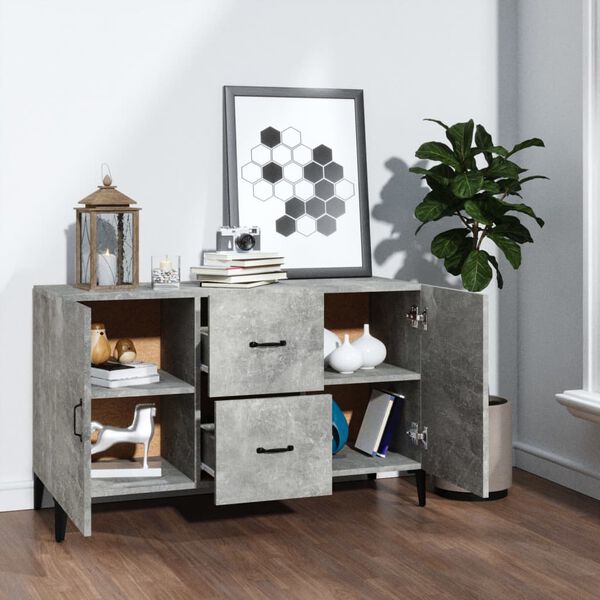 vidaXL Sideboard Concrete Grey 100x36x60 cm Engineered Wood