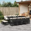 vidaXL 13 Piece Garden Dining Set with Cushions Black Poly Rattan