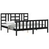 vidaXL Bed Frame without Mattress Black Solid Wood Pine