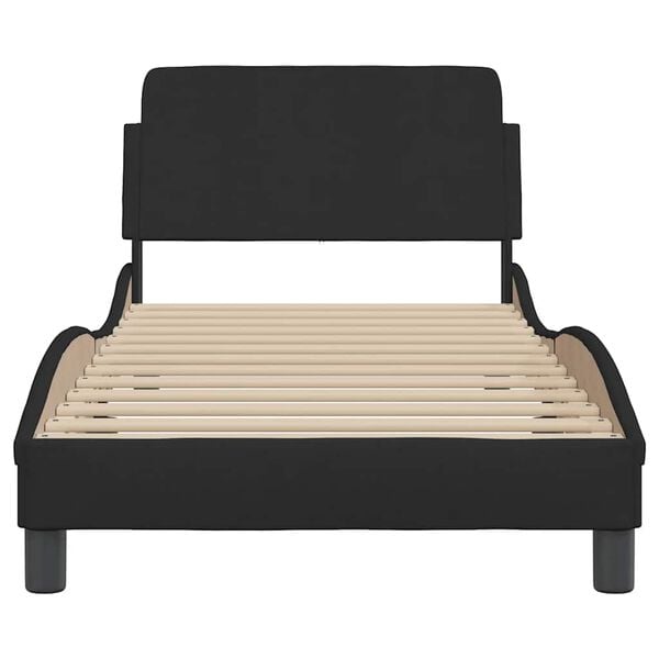 vidaXL Bed Frame with Headboard "Dover" Black 90x190 cm Fabric