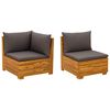 vidaXL Garden Lounge Set with Cushion 2 Piece Brown Solid Acacia Wood
