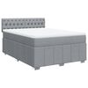 vidaXL Box Spring Bed with Mattress Dark Grey Double Fabric