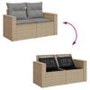 vidaXL 6 Piece Garden Sofa Set with Cushions Mix Beige Poly Rattan