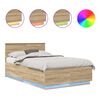 vidaXL Bed Frame Sonoma Oak 135 x 190 cm Engineered Wood