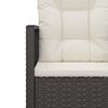 vidaXL 3 Piece Outdoor Lounge Set with Cushions Poly Rattan Black