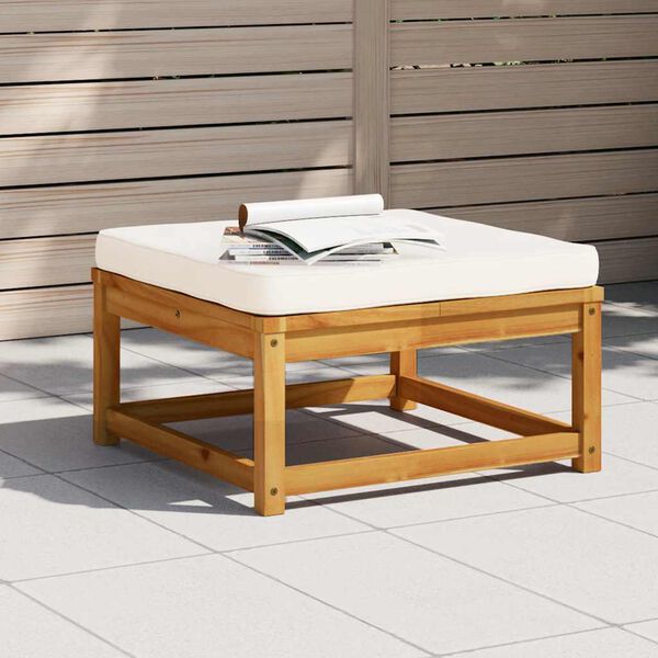 vidaXL Garden Footstool with Cushions Solid Wood Acacia