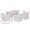 vidaXL 7 Piece Garden Dining Set with Cushions Black Poly Rattan