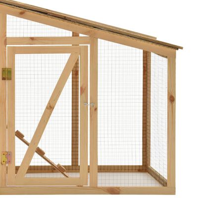 vidaXL Chicken Cage Solid Pine Wood 178x67x92 cm
