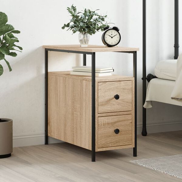 vidaXL Bedside Cabinet Sonoma Oak 30x60x60 cm Engineered Wood