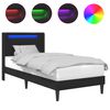 vidaXL Bed Frame with LED Strip Lights Black 90 x 190 cm Faux Leather