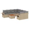 vidaXL 9 Piece Garden Sofa Set with Cushions Mix Beige Poly Rattan