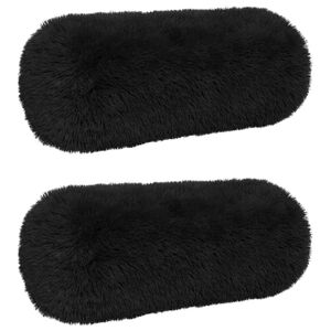 vidaXL Cushion with Pillow HEERLEN 2 pcs Black PV Fleece