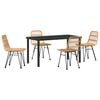 vidaXL Garden Dining Set 5 pcs Brown Powder-Coated Steel