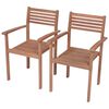 vidaXL Garden Chairs 2 pcs with Cream White Cushions Solid Teak Wood