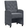 vidaXL Dining Chairs with Wheels 2 pcs Velvet Dark grey