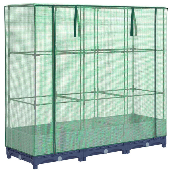 vidaXL Raised Bed with Greenhouse Cover Rattan Look 120x40x123 cm