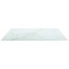 vidaXL Table Top White 70x70 cm 6 mm Tempered Glass with Marble Design