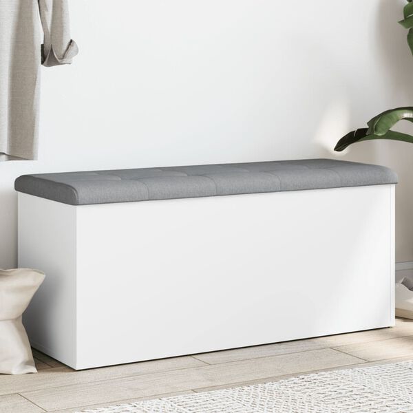 vidaXL Storage Bench White 102x42x45 cm Engineered Wood
