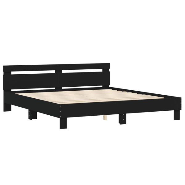 vidaXL Bed Frame without Mattress Black 180x200 cm Super King