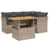 vidaXL 5 Piece Garden Sofa Set with Cushions Grey Poly Rattan
