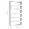 vidaXL Book Cabinet/Room Divider White 100x30x200 cm Solid Pinewood