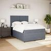vidaXL Box Spring Bed with Mattress Dark Grey Queen Fabric