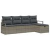 vidaXL Garden Sofa Set 5 pcs Grey Poly Rattan