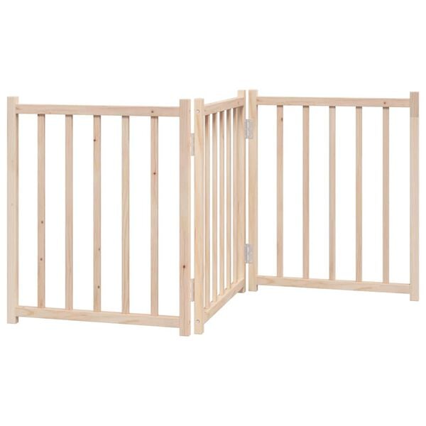 vidaXL Dog Gate Foldable 3 Panels 150 cm Solid Wood Fir