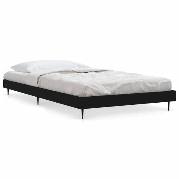 vidaXL Bed Frame without Mattress Black 90x190 cm Single Engineered Wood