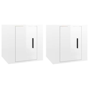 vidaXL Wall Mounted TV Cabinets 2 pcs High Gloss White 40x34.5x40 cm