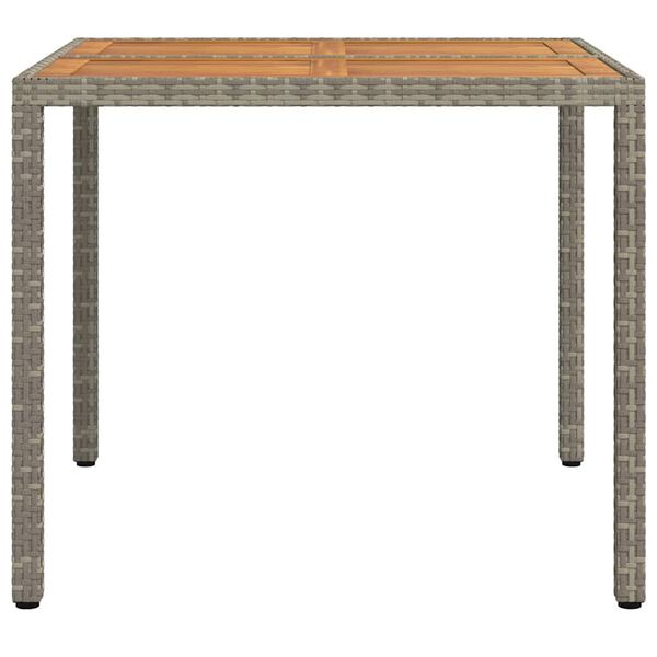 vidaXL Garden Dining Table Grey 90 x 90 x 75 cm Poly Rattan
