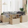 vidaXL 5 Piece Garden Sofa Set with Cushions Beige Poly Rattan