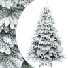 vidaXL Artificial Hinged Christmas Tree Snow Flocked White 180 cm