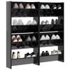 vidaXL Wall Shoe Cabinets 4 pcs High Gloss Black 60x18x60 cm Engineered Wood