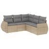 vidaXL 5 Piece Garden Sofa Set with Cushions Beige Poly Rattan